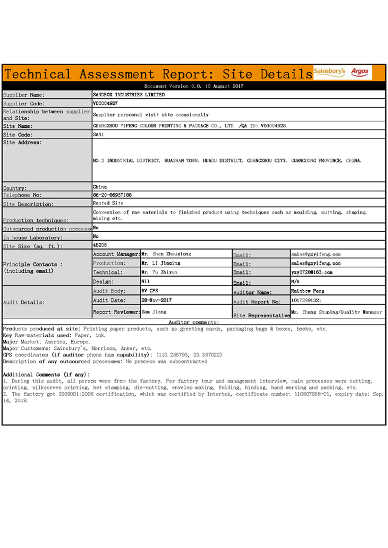 Technical Assessment Report:Site Details